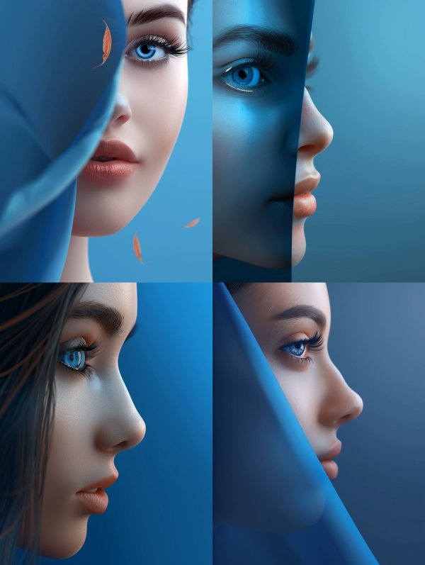 Azure Veil and Autumn Whispers
