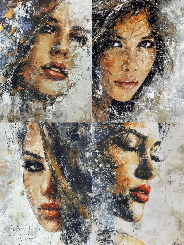 Abstract Gilded Portrait Fragment