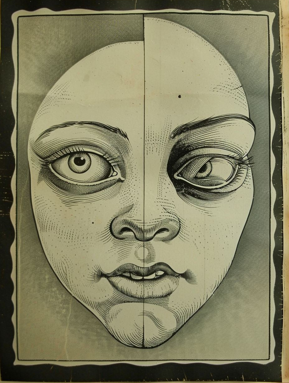 Vintage Stipple Ink Portrait