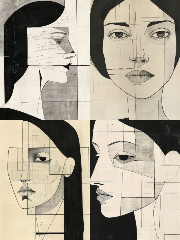 Geometric Noir Portrait