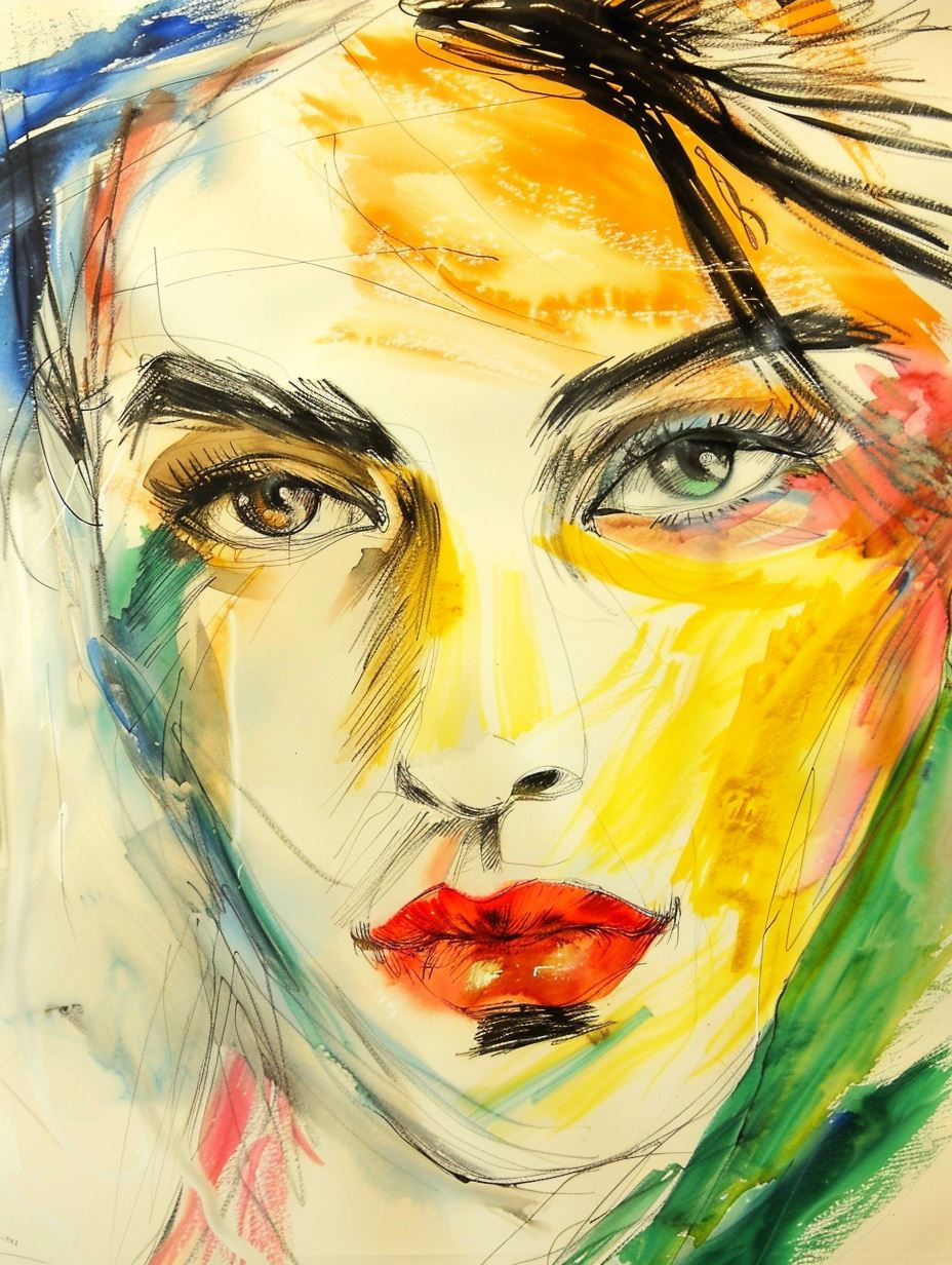 Prismatic Soul Expressionist Portrait