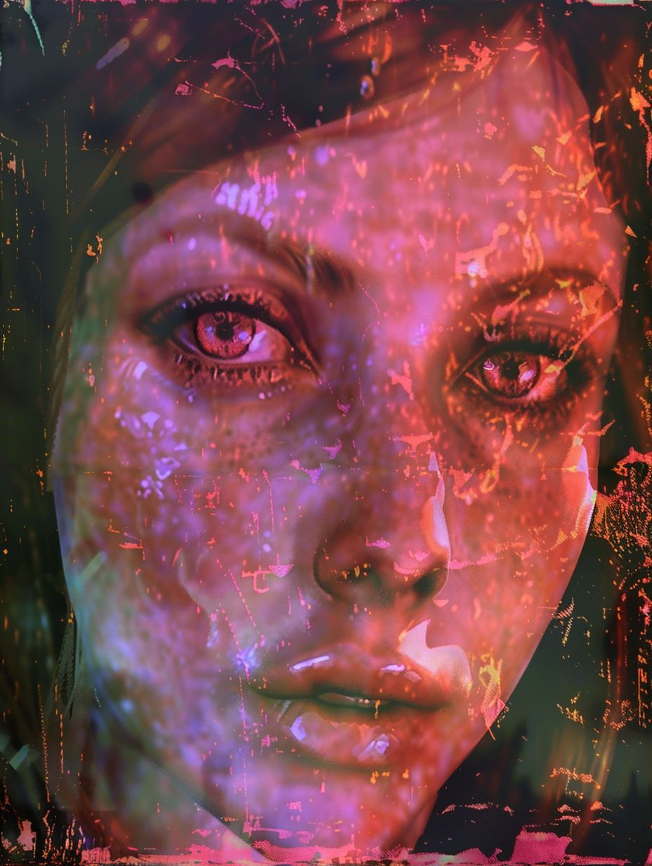 Gilded Digital Fragmented Portrait