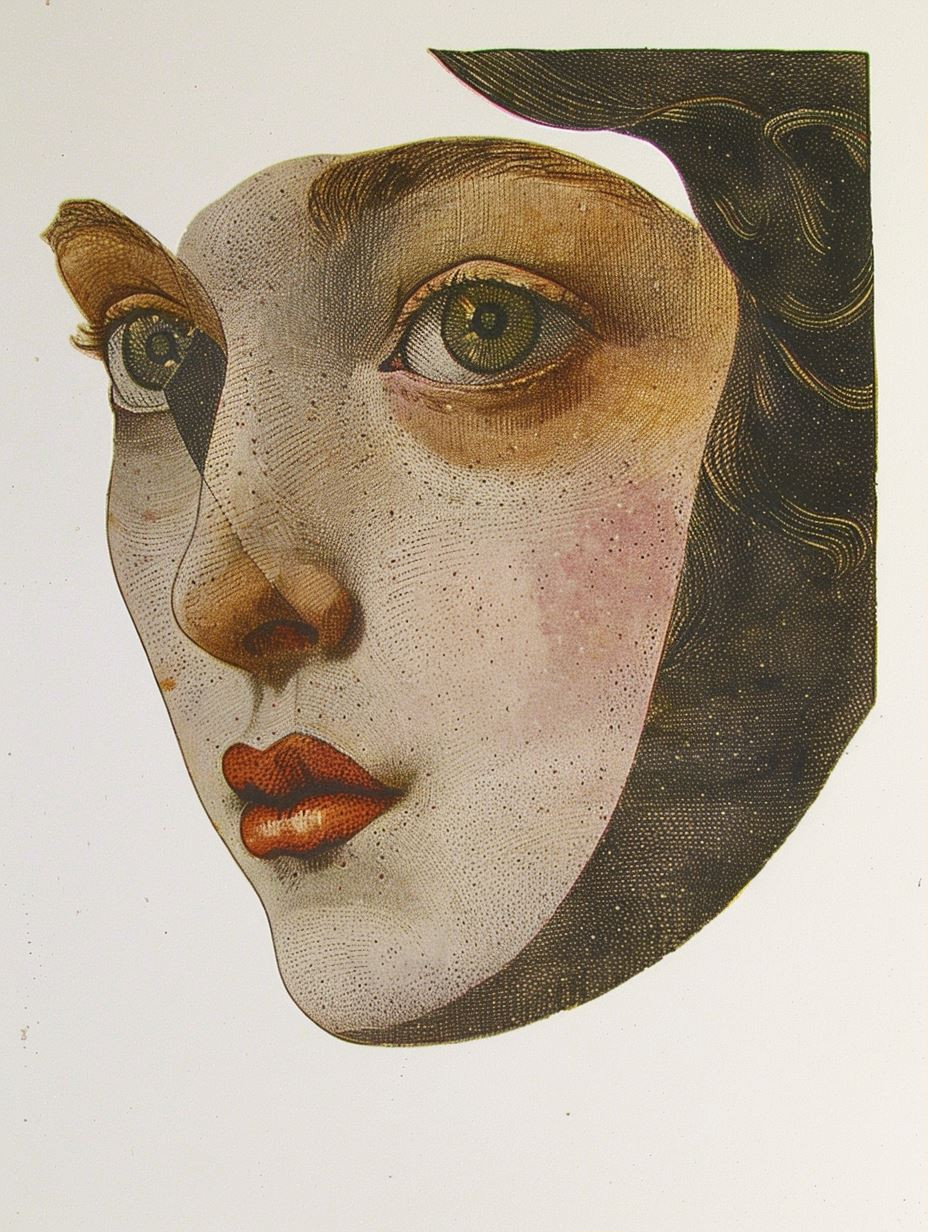 Fragmented Vintage Surrealist Portrait
