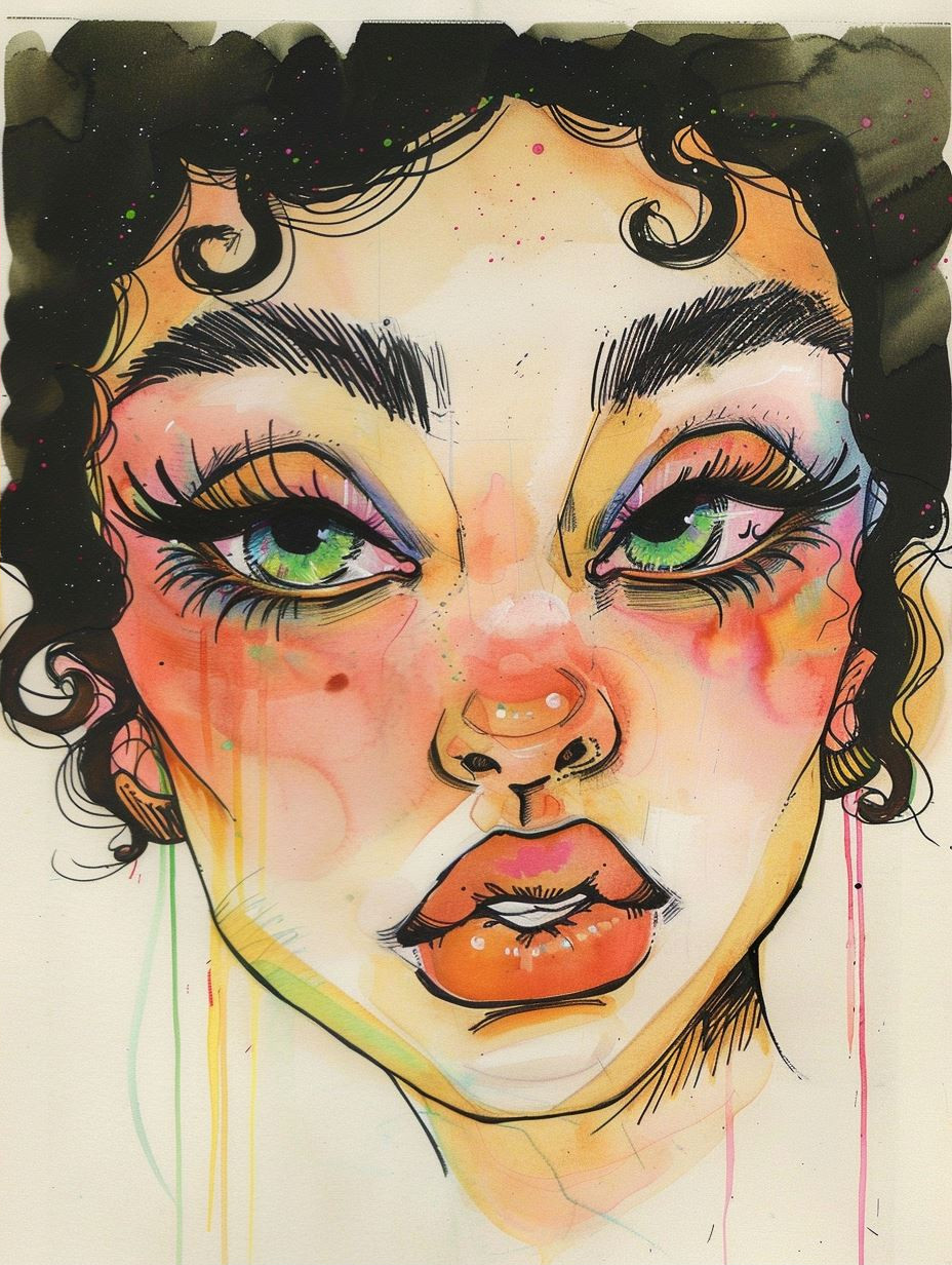 Ethereal Watercolor Portrait Study