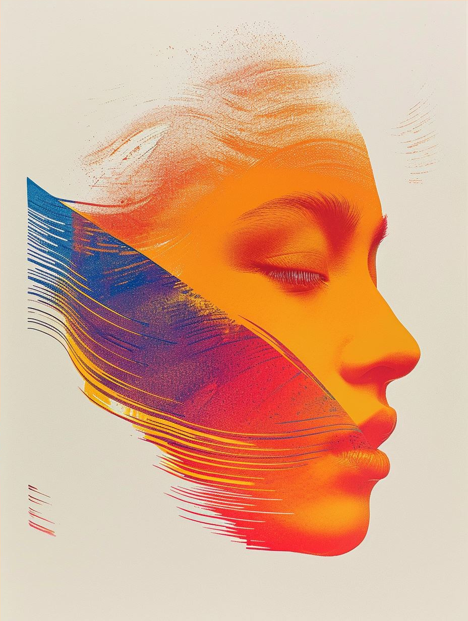 Vibrant Neon Fluid Portrait