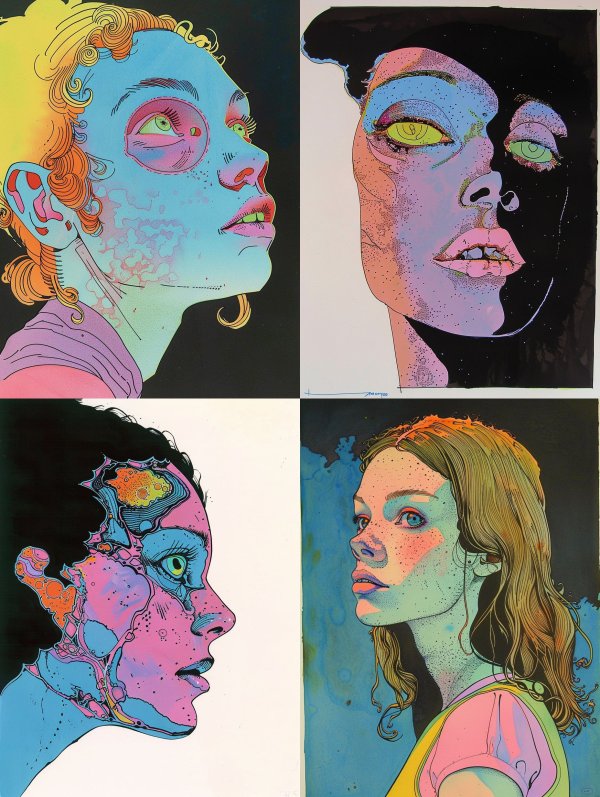 Neon Psychedelic Portrait