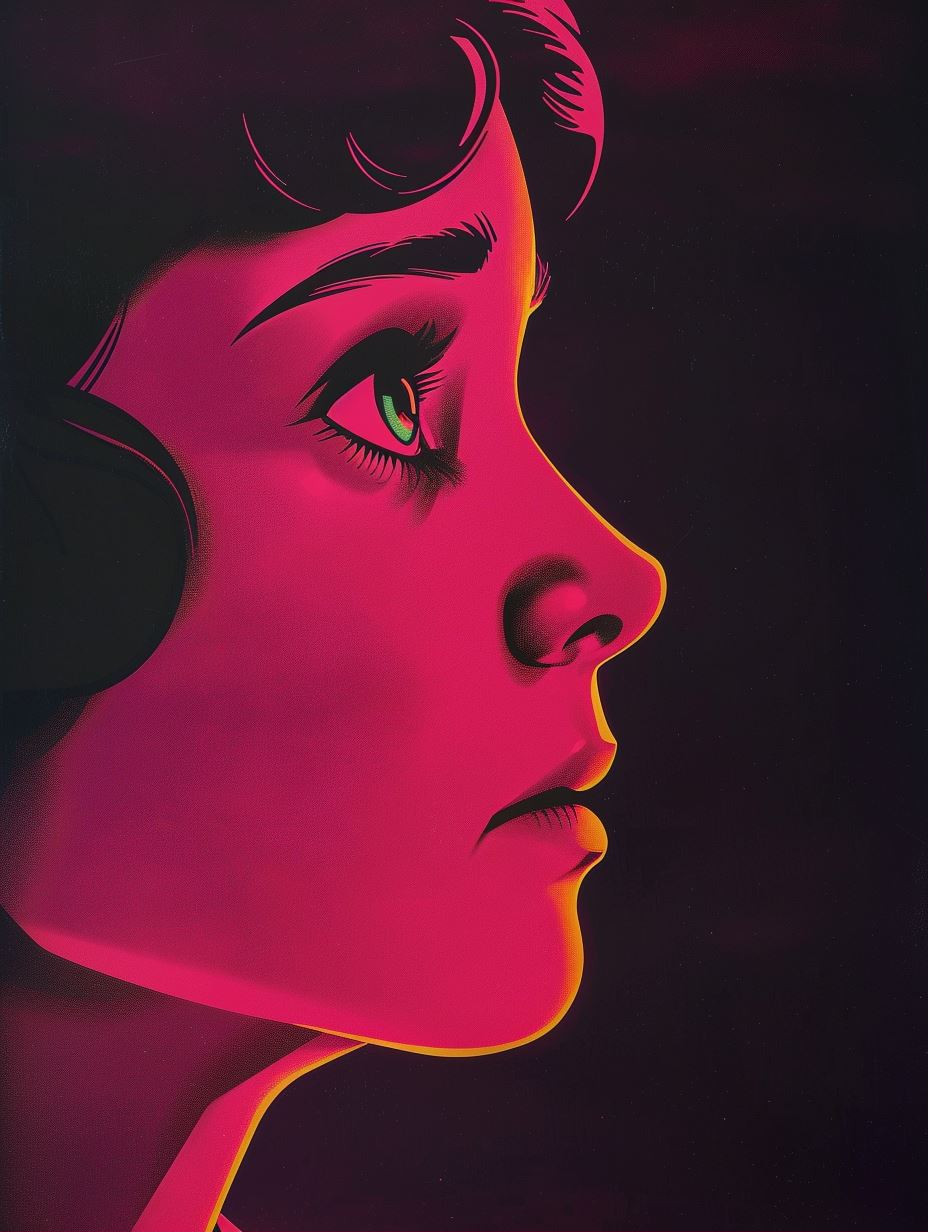 Neon Noir Retro Futurism Portrait