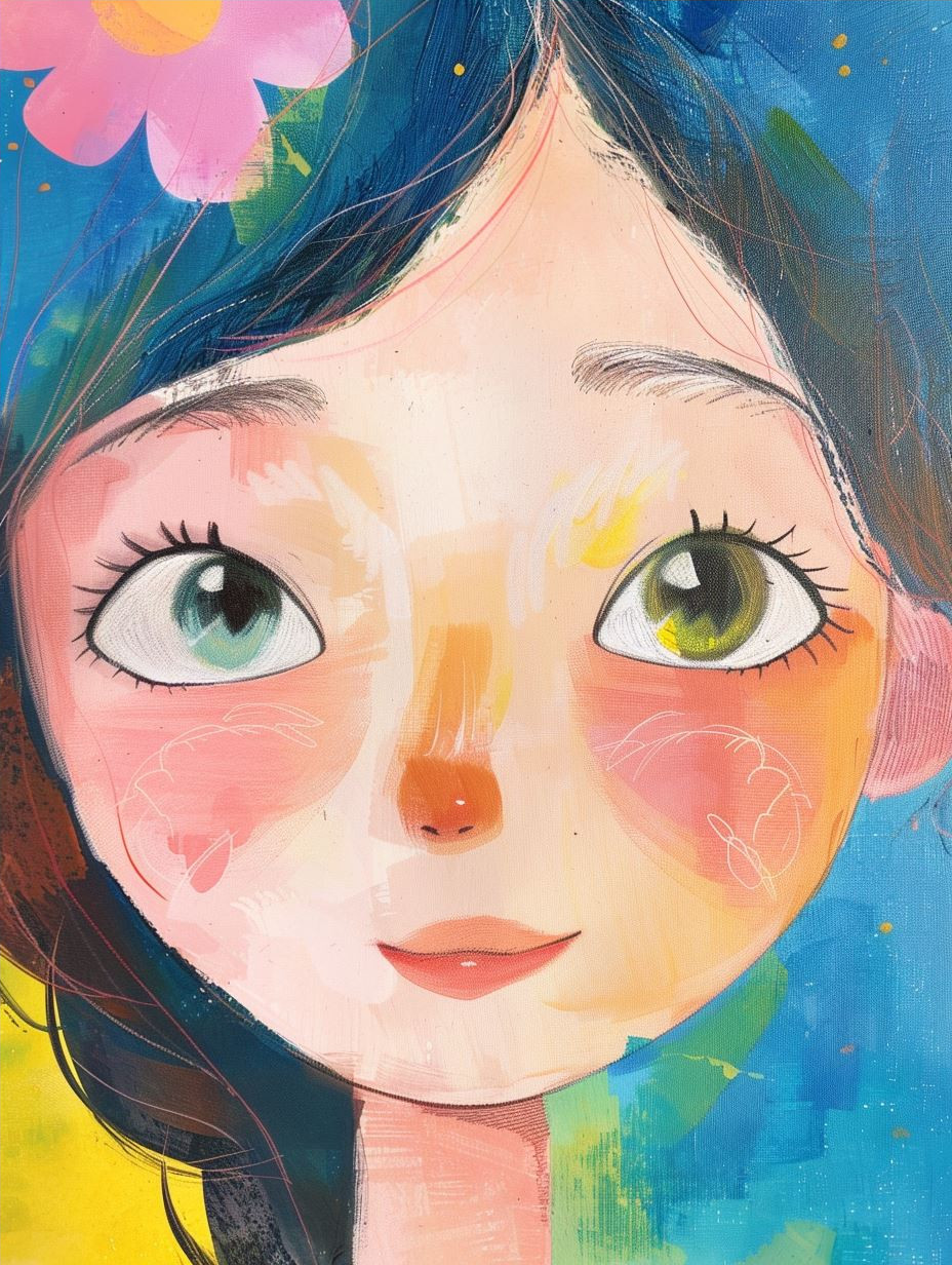 Whimsical Pastel Portrait Study