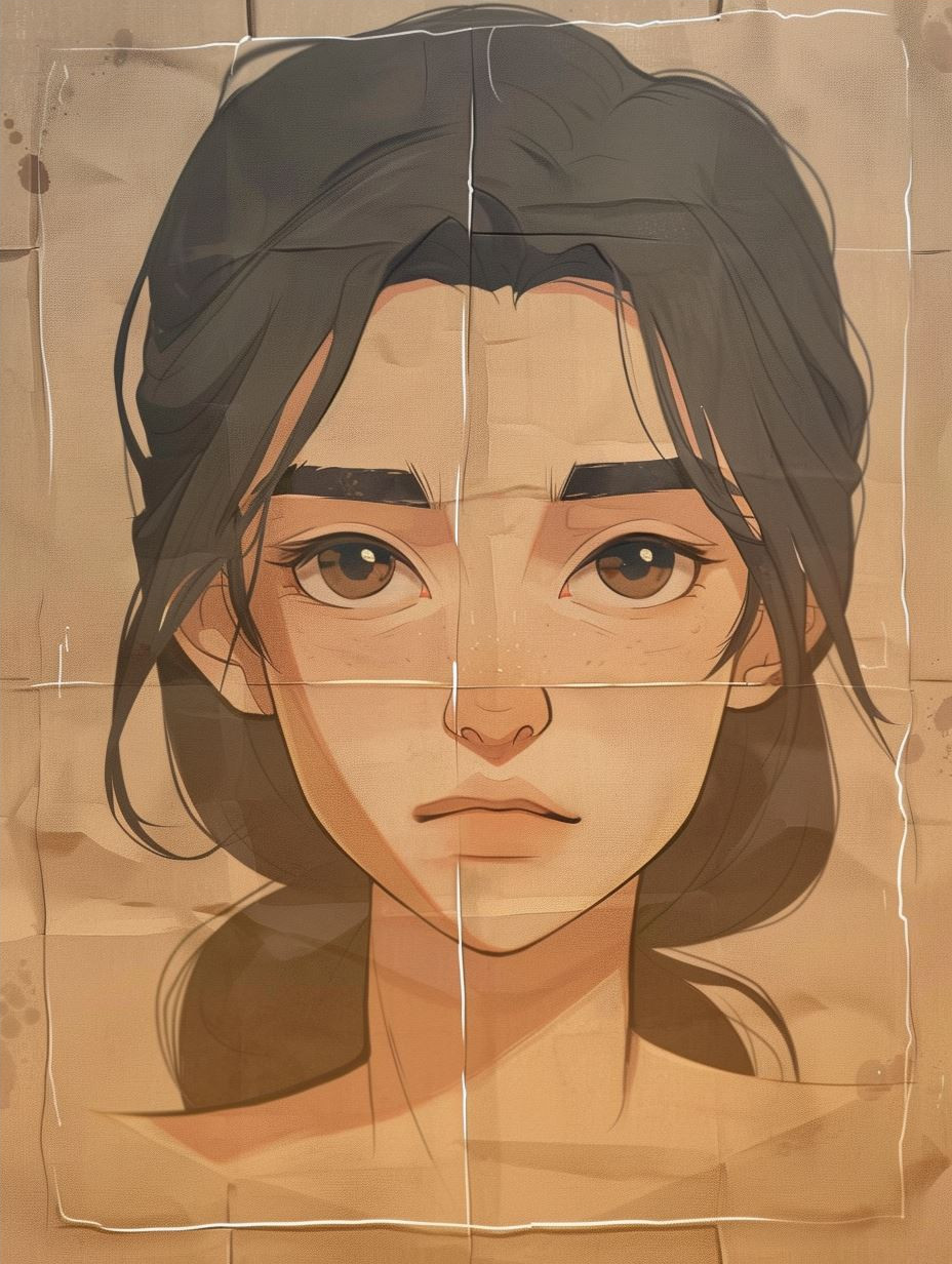Vintage Parchment Anime Sketch