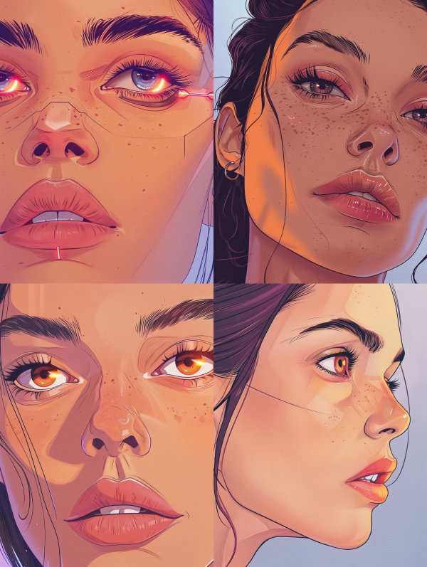 Neon Cybernetic Gaze