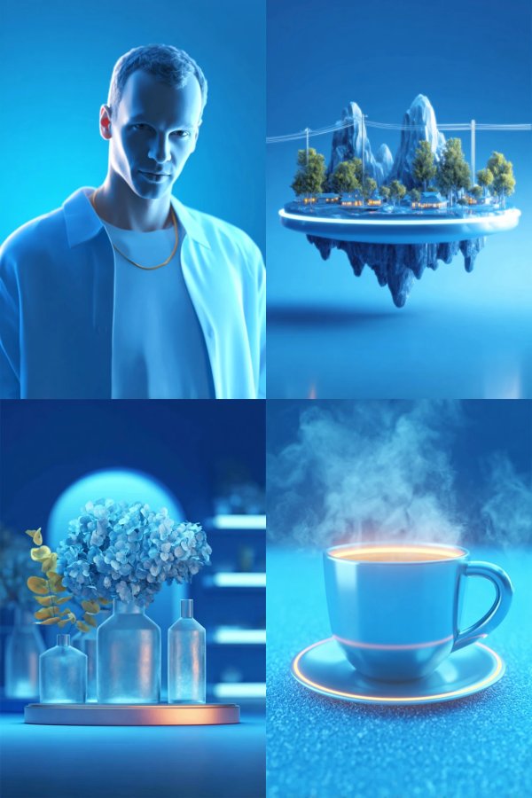 Azure Neon Glow