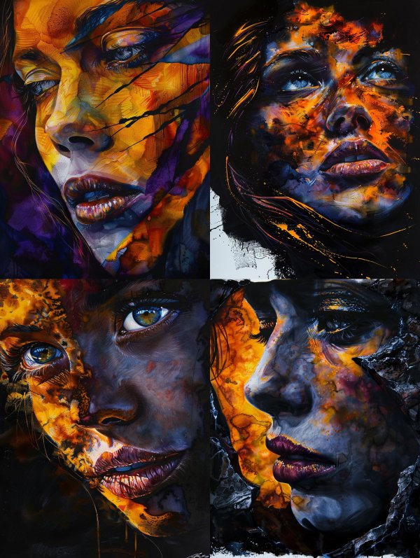 Molten Soul Abstract Portraits