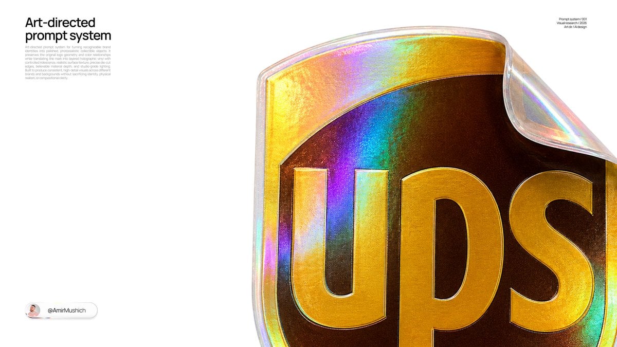Iridescent Holographic Die-Cut Brand Sticker - alternate
