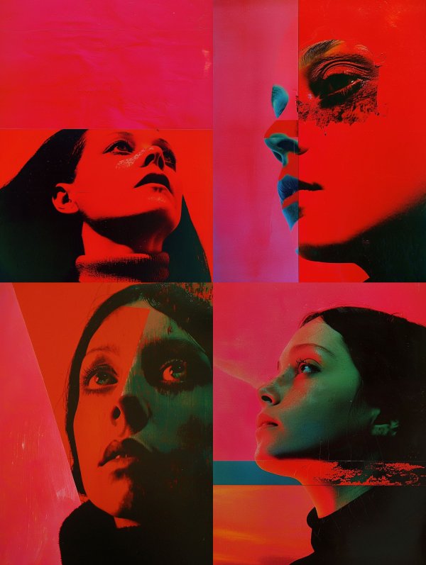 Crimson Noir High Contrast Portrait