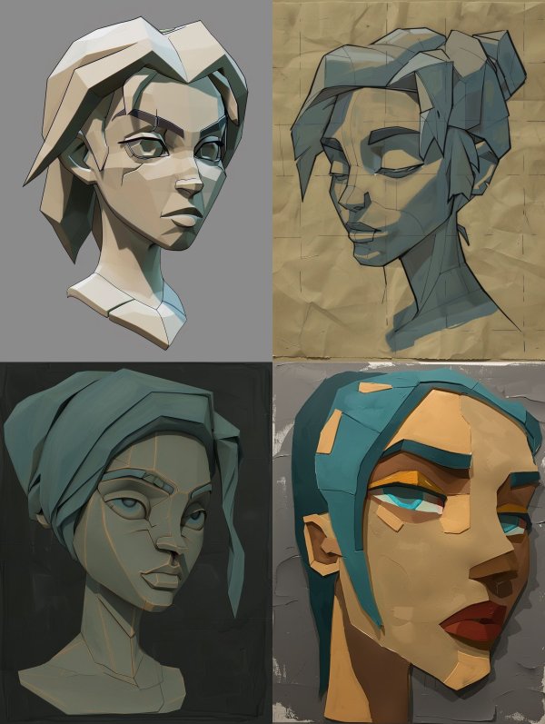 Angular Low Poly Portrait