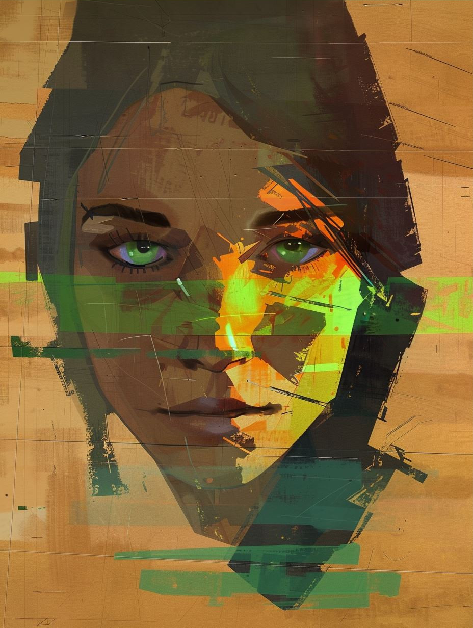 Neon Glitch Portrait