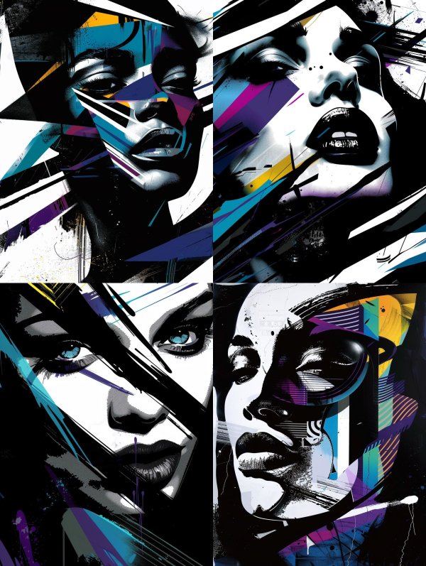Neon Fragment Portrait