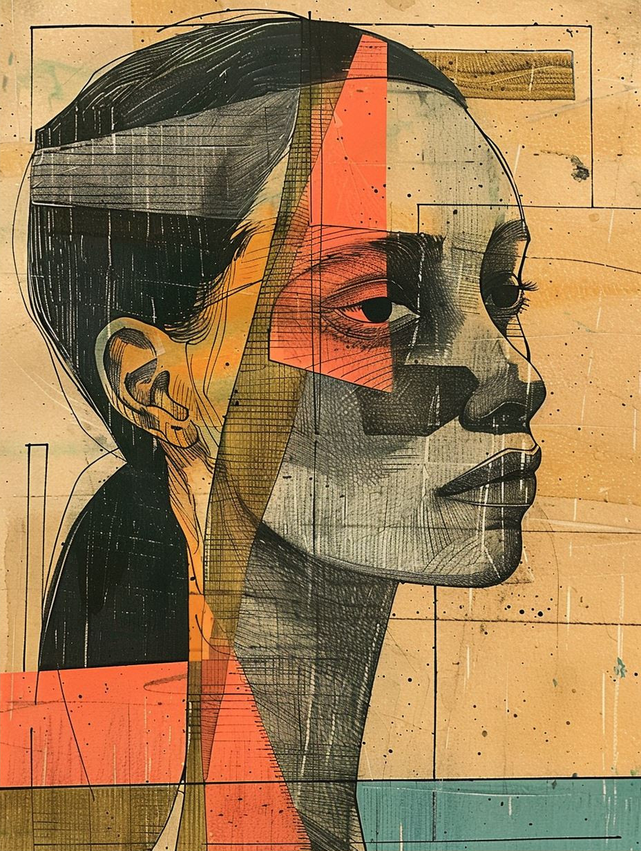 Geometric Fragmented Portrait Study