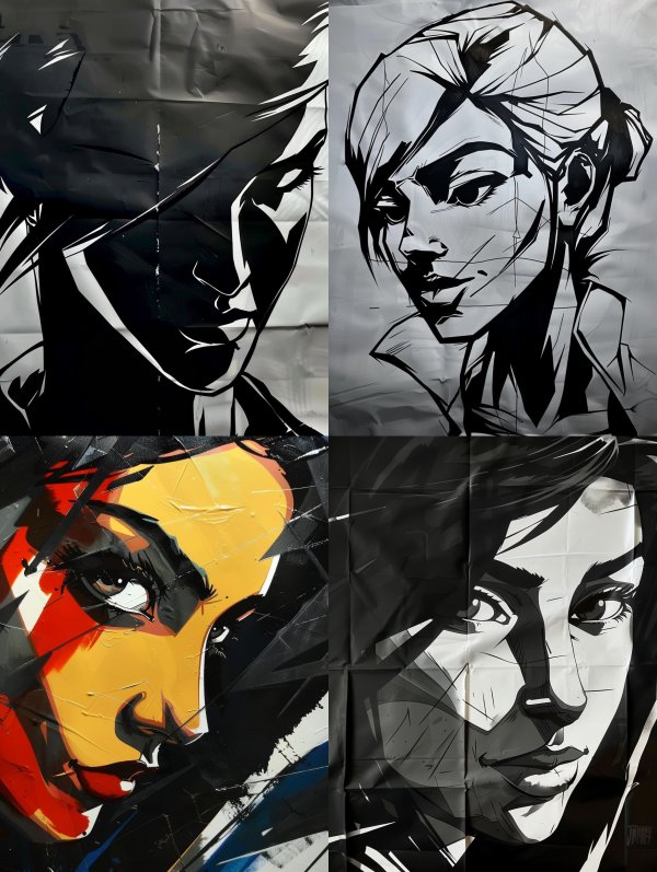 Noir Urban Graphic Portrait