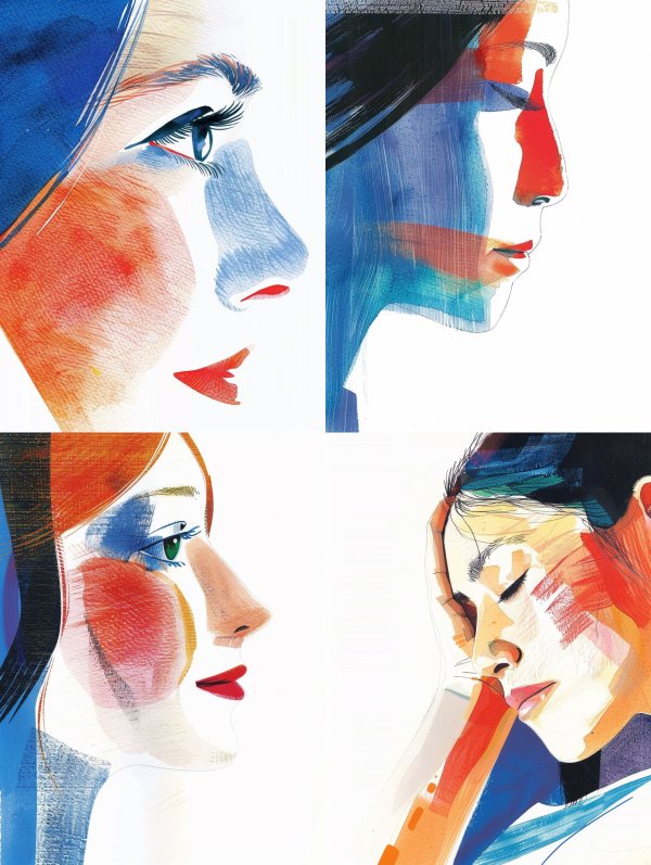 Abstract Watercolor Portrait Studies
