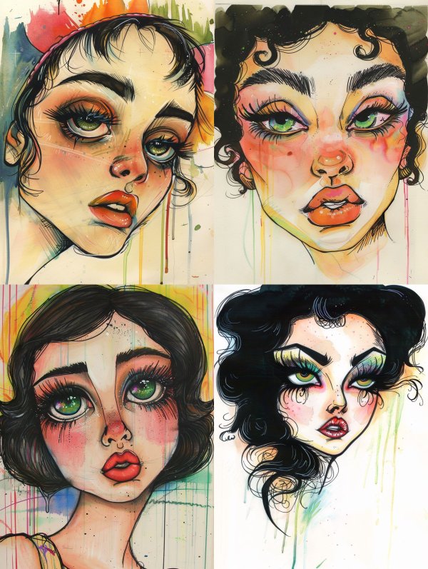 Ethereal Watercolor Portrait Study