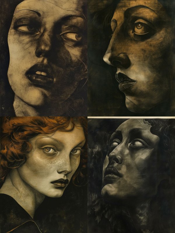 Gilded Shadow Portrait