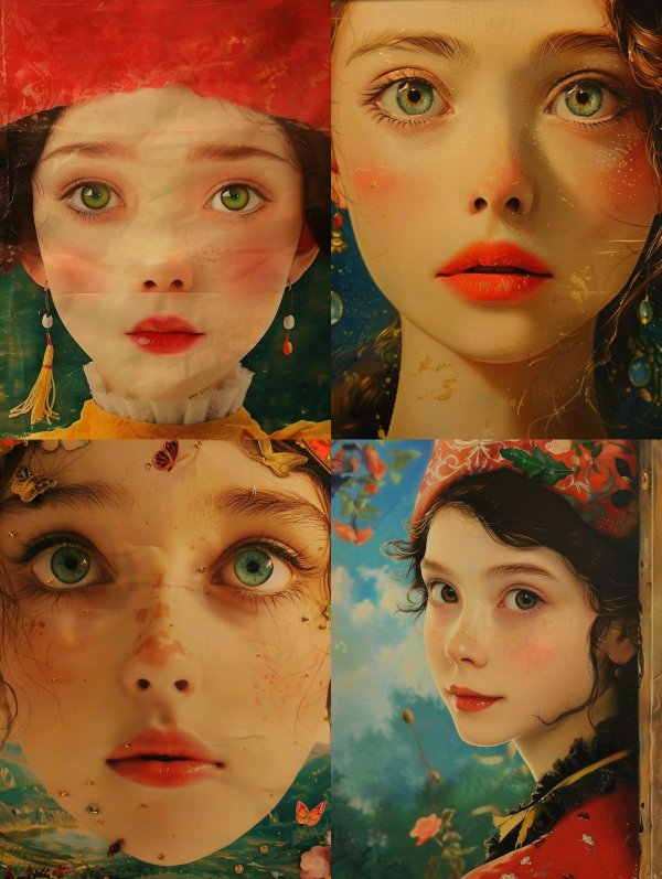Ethereal Gaze in Crimson Silk