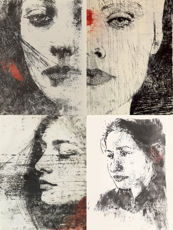 Gritty Monochrome Ink Portrait