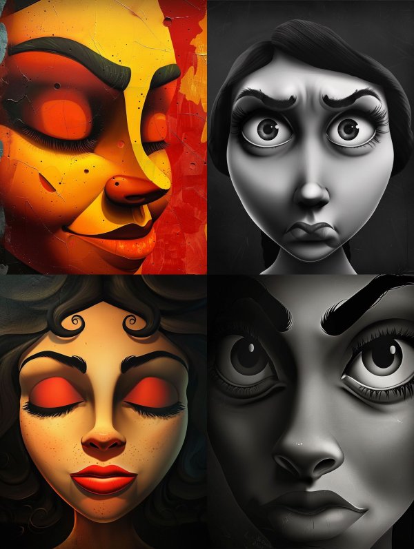 Crimson Glow Surrealist Portrait