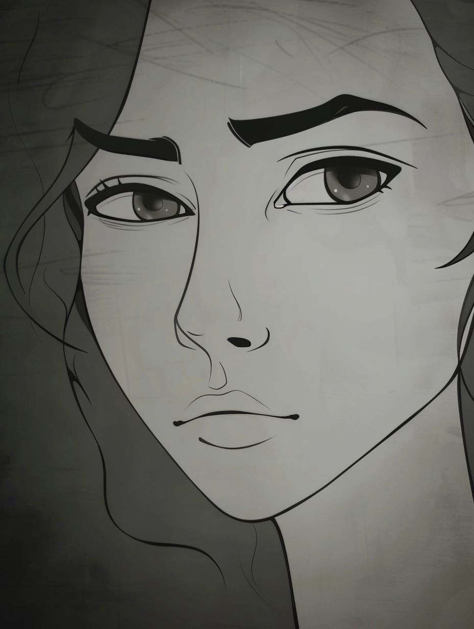 Minimalist Ink Portrait Sketch