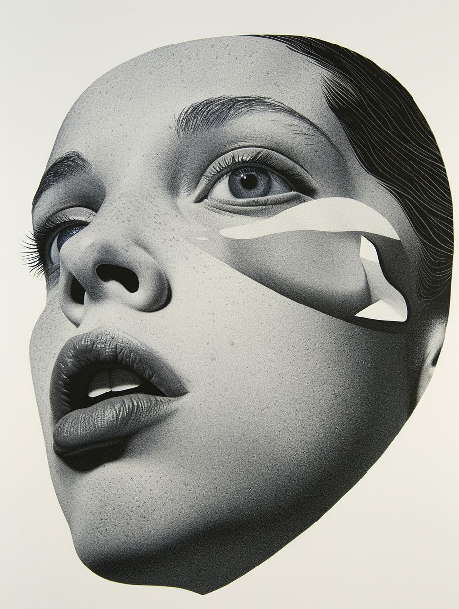 Botanical Fusion Monochrome Portrait