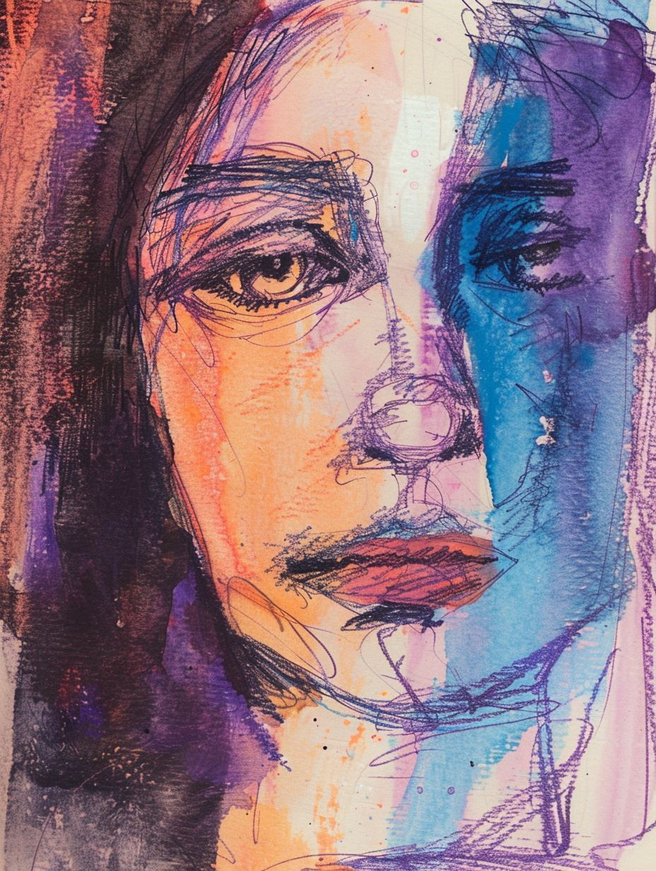 Abstract Expressionist Portrait Study