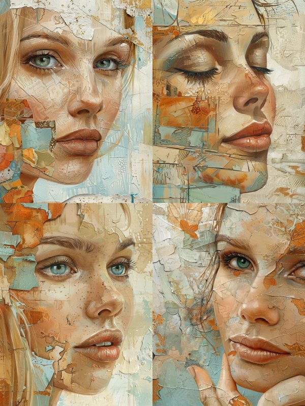 Fragmented Soul Mixed Media Portrait
