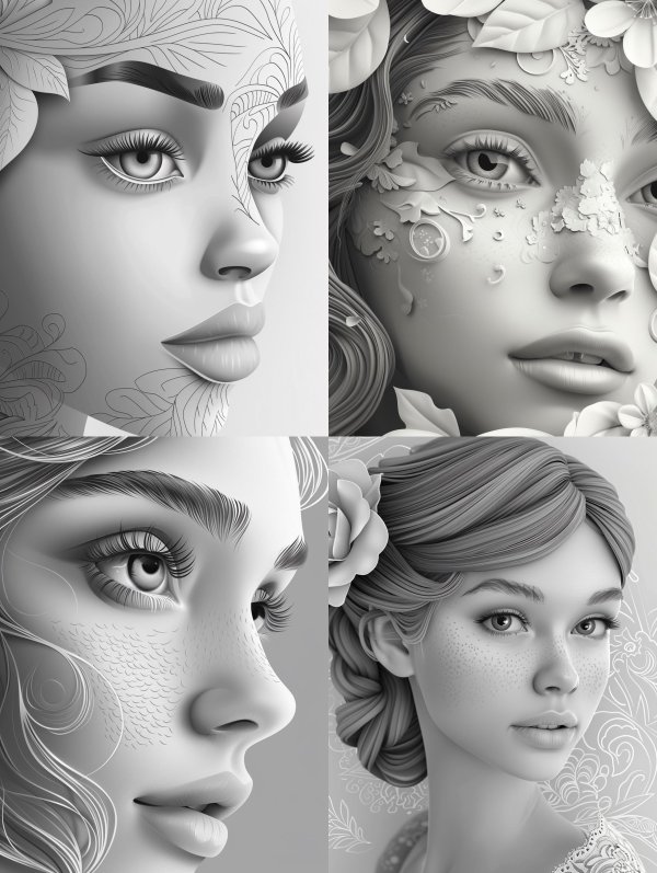 Ethereal Monochrome Bloom