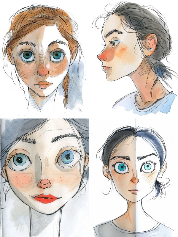 Ethereal Watercolor Portrait Study