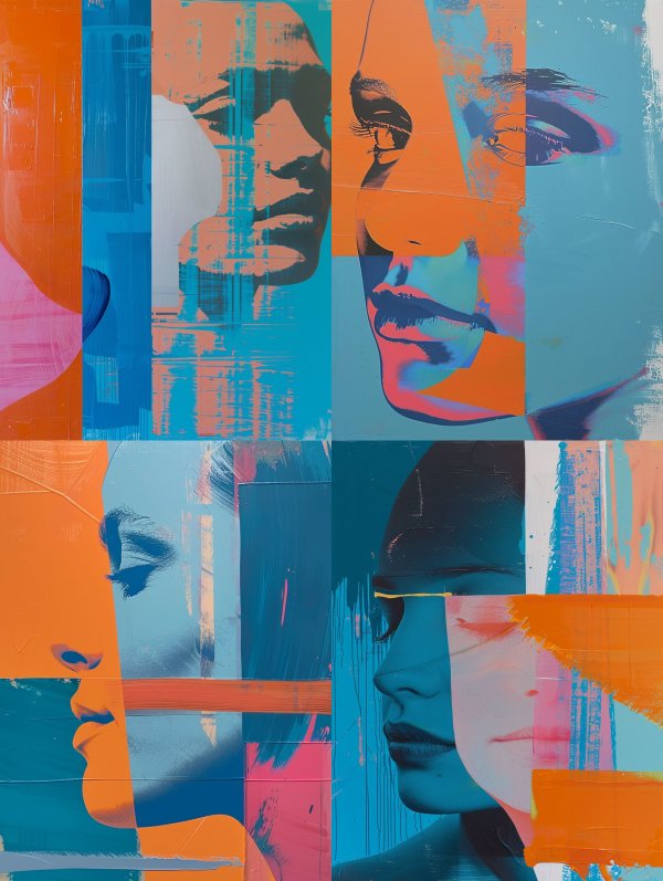 Fragmented Portraits in Vibrant Hue