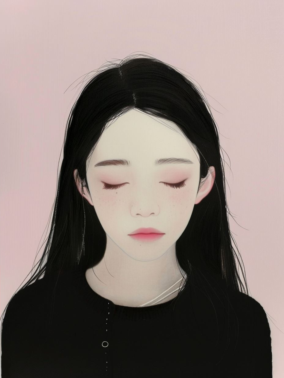 Minimalist Pastel Portrait Study