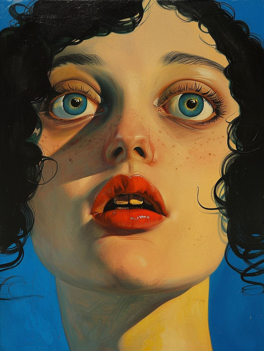 Hyper-Realistic Gaze in Blue