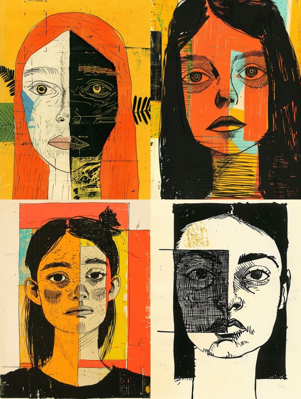 Fragmented Portraits in Bold Color