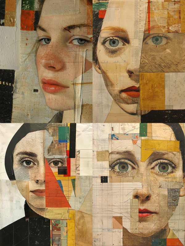 Fragmented Soul Mixed Media Portrait