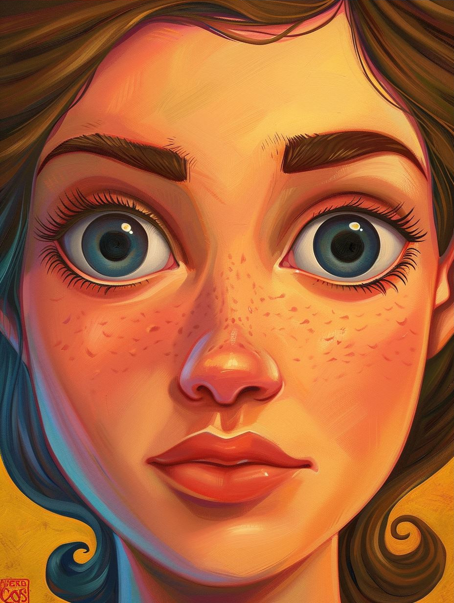 Vibrant Crimson Tresses Portrait