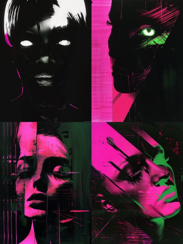 Neon Noir Shadow Portrait