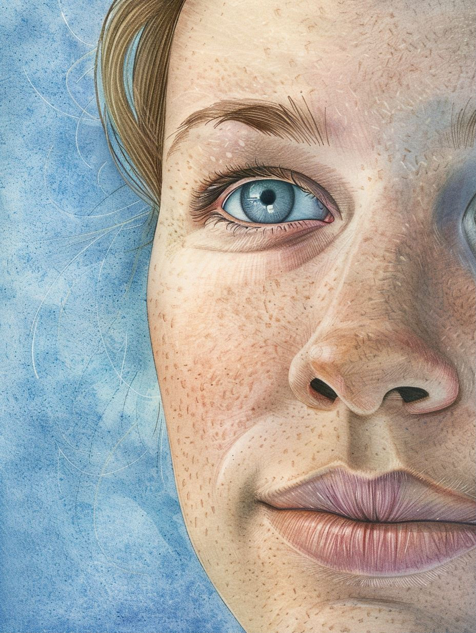Hyper-Realistic Freckled Portrait Study