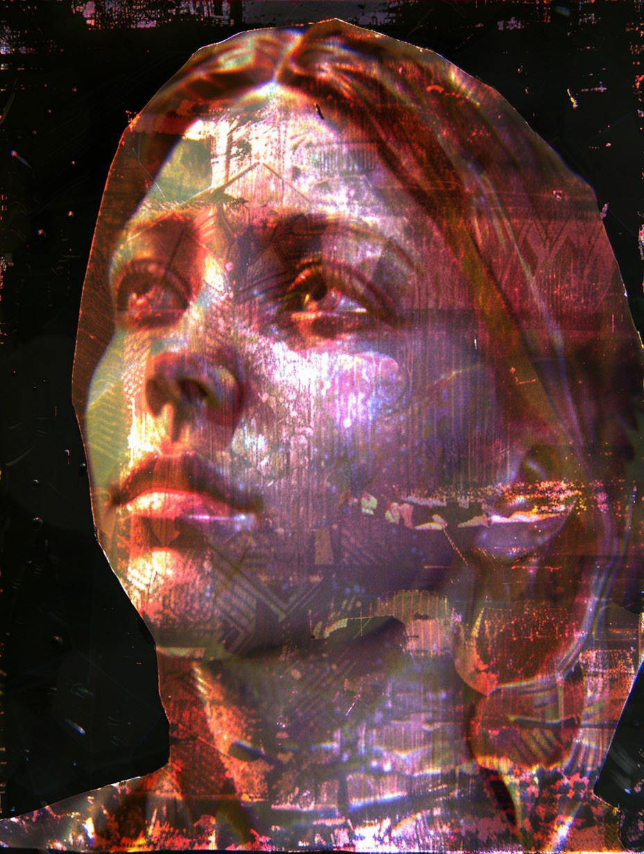 Gilded Digital Fragmented Portrait