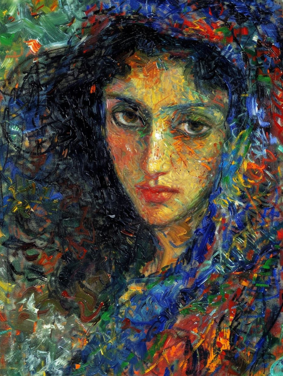 Vibrant Impasto Portrait Study