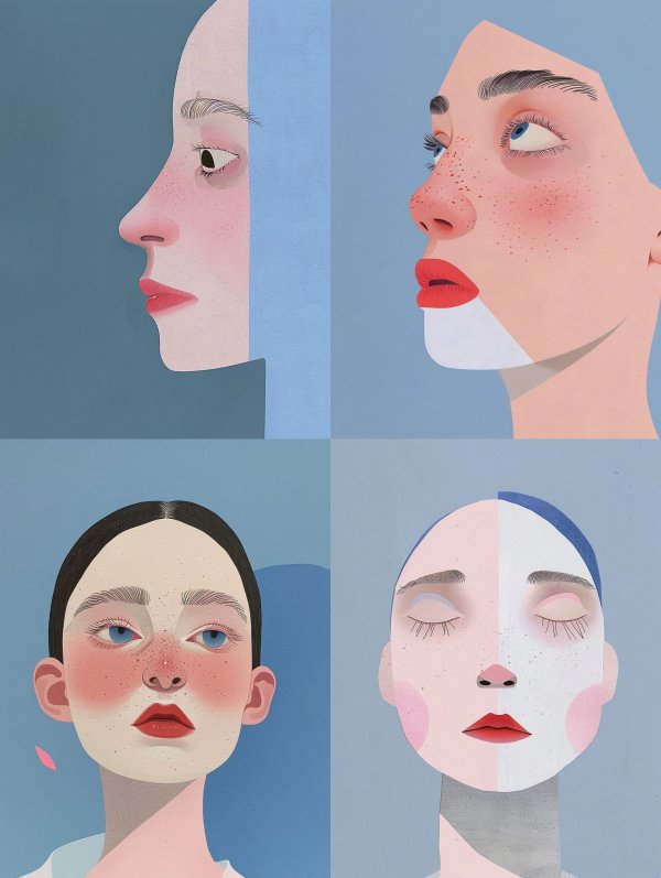 Minimalist Pastel Portrait Study