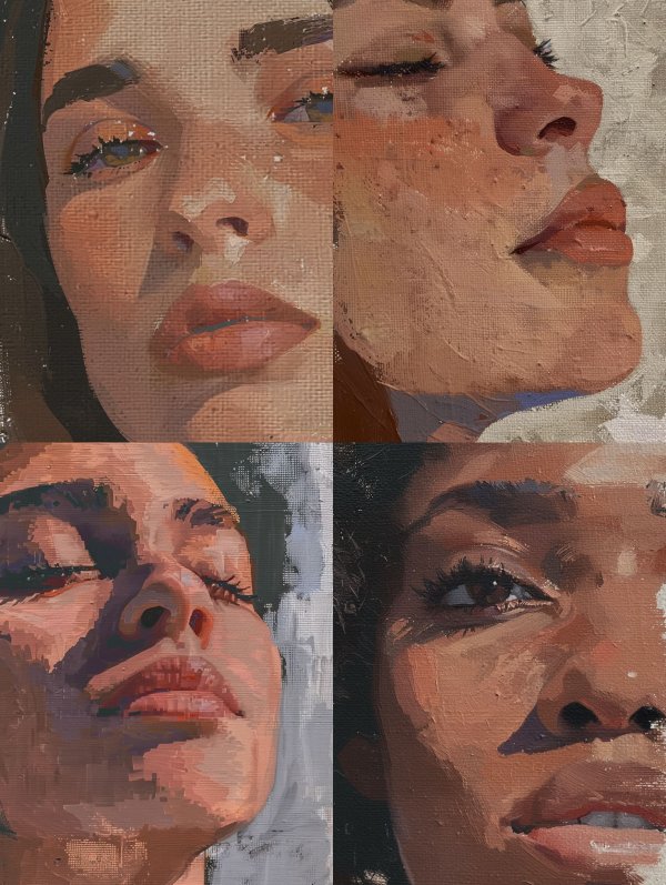 Textured Canvas Portrait Study