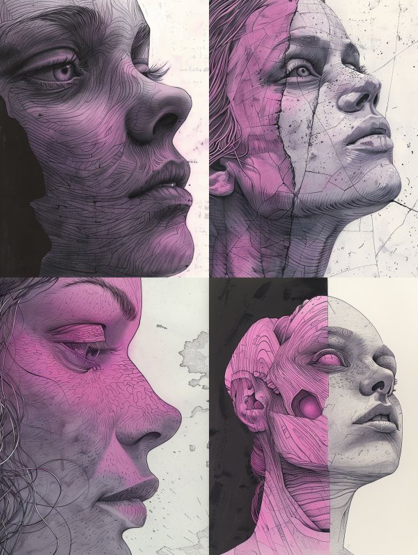 Ethereal Topographic Portrait Study