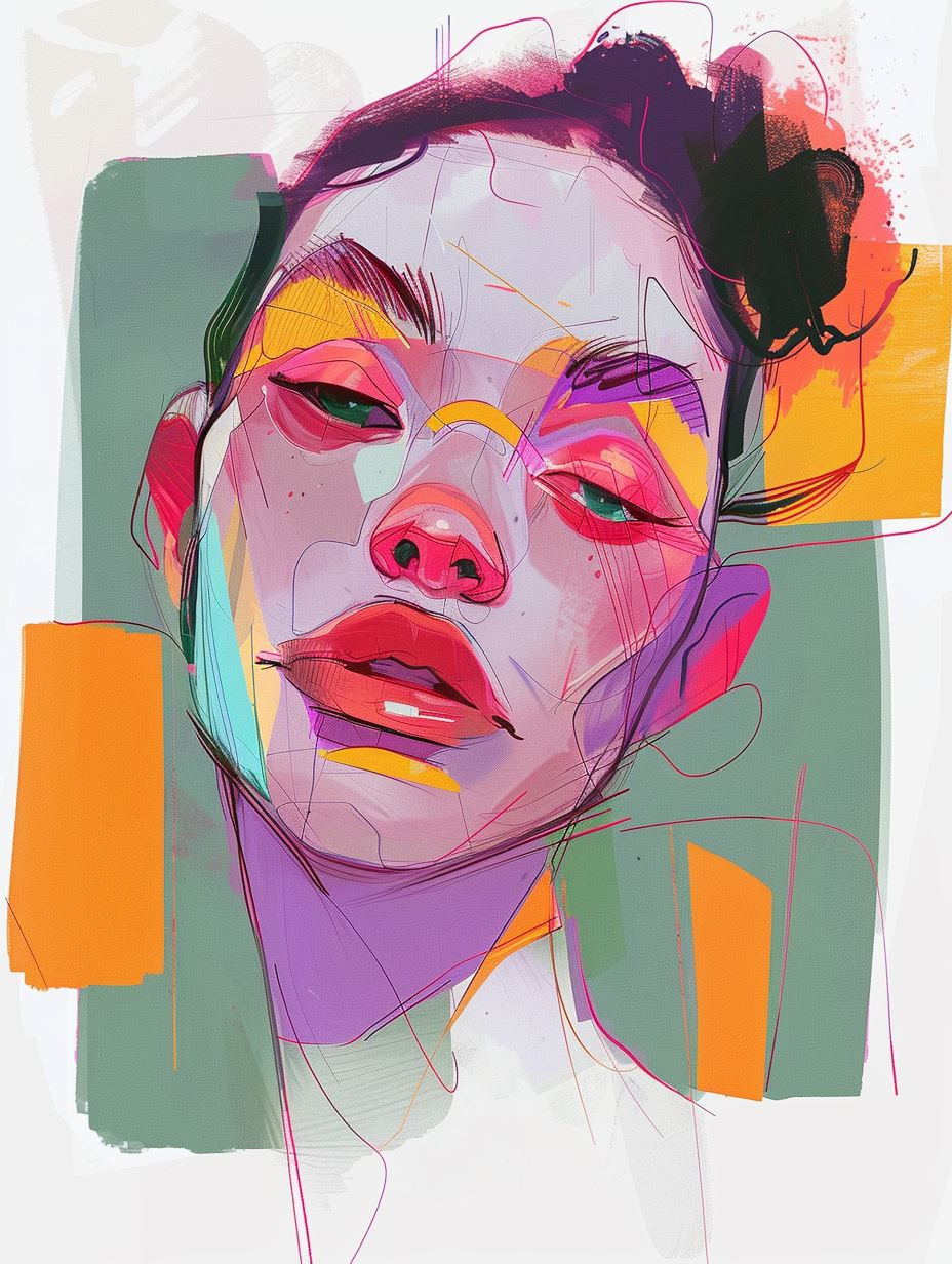 Neon Prism Portrait Study