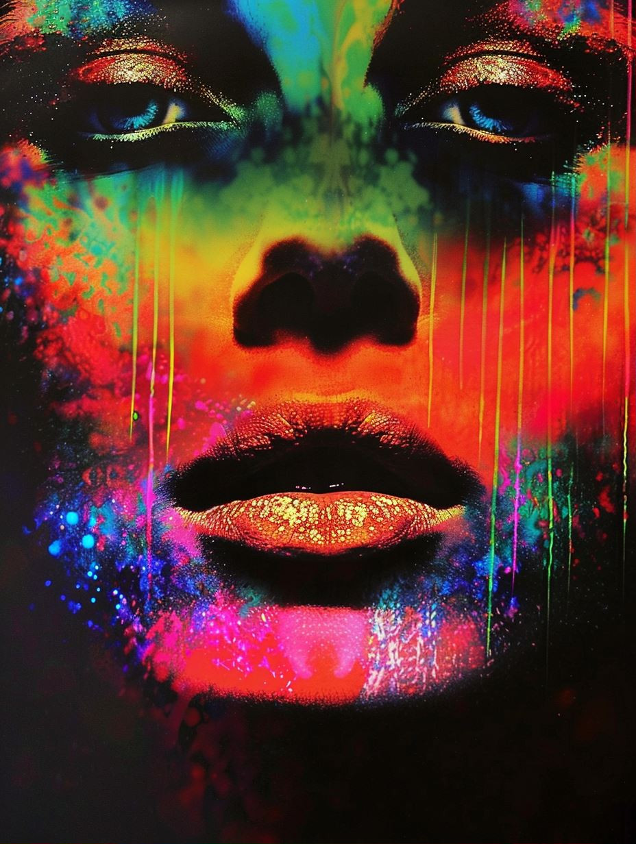 Neon Prism Portrait Fusion